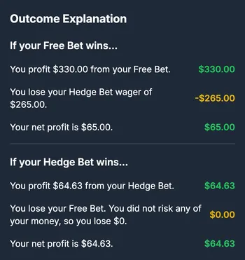 Promo converter tool bet slip outcome explanation